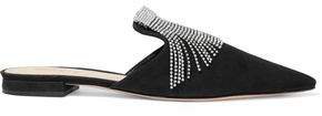 Mirian Crystal-embellished Suede Slippers