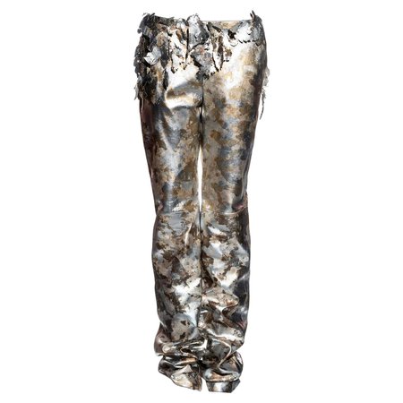 Givenchy Haute Couture by Alexander McQueen metallic leather pants, fw 2000