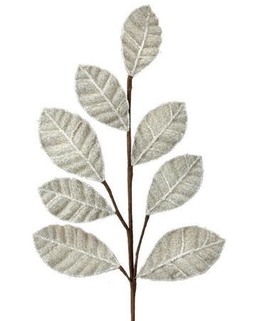 28” Beaded Magnolia Leaf Spray - Decorator's Warehouse
