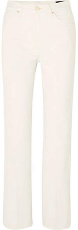 The Cropped A High-rise Straight-leg Jeans - White