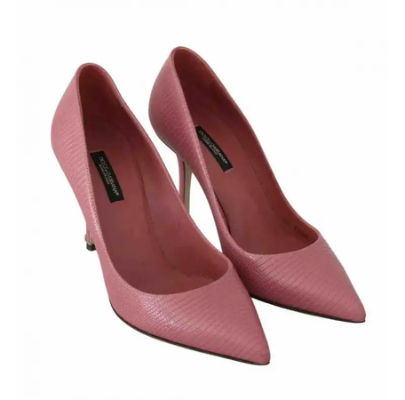 Dolce & Gabbana pink leather pointed toes heels pumps shoes