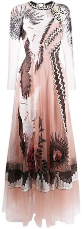 embroidered sleeved gown