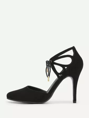 Cut Out Bow Tie Front High Heels | SHEIN USA