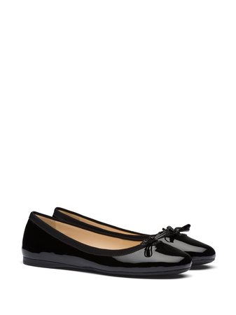 Prada Bow Ballerina Shoes 1F991LFJ005069 Black | Farfetch