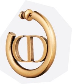 gold dior earrings