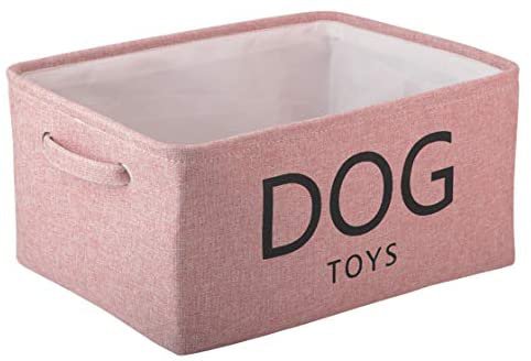 Pet Supplies : Pethiy Canvas Dog Toy Basket Basket with Handles for Clothes Storage for Dogs Toy Storage，Toy bin，Dog Toy bin，Pet Toy and Accessory Storage Bin-Pink : Amazon.com