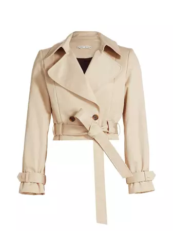 Shop Alice + Olivia Hayley Cropped Trench Coat | Saks Fifth Avenue