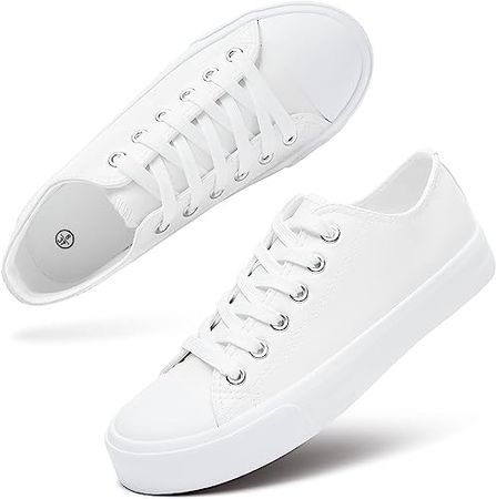 Amazon.com | hash bubbie Womens White Sneakers White Shoes Tennis Shoes for Women Women's PU Leather Fashion Sneakers Low top Casual Shoes（PU White.US9） | Fashion Sneakers