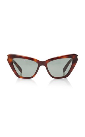 Cat-Eye Tortoiseshell Acetate Sunglasses By Saint Laurent | Moda Operandi
