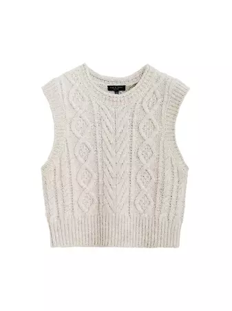 Shop rag & bone Brody Cable-Knit Wool-Blend Vest | Saks Fifth Avenue