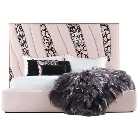 Sahara.4 Bed in Fabric and Leather by Roberto Cavalli Home Interiors For Sale at 1stDibs