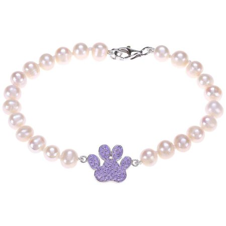 Purple Paw & Pearls Bracelet | The Animal Rescue Site
