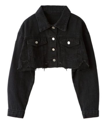 cropped denim jacket (black)