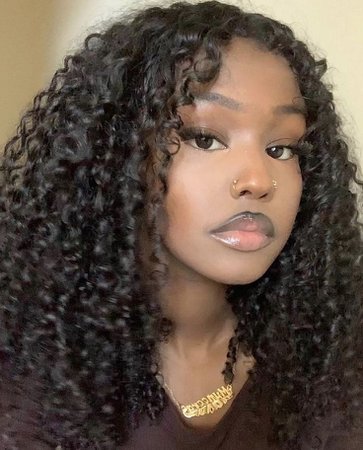 black girl face claim brown skin curly hair