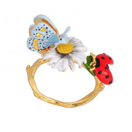 Butterfly Flower Ring by Les Nérérides