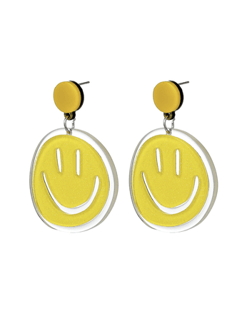 Bright Smiley Resin Earrings