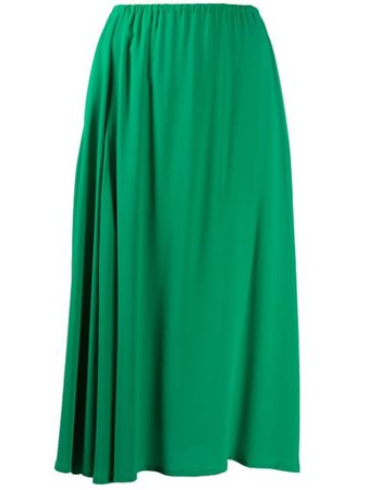 Alysi Elasticated Waist Midi Skirt 100015P0024 Green | Farfetch