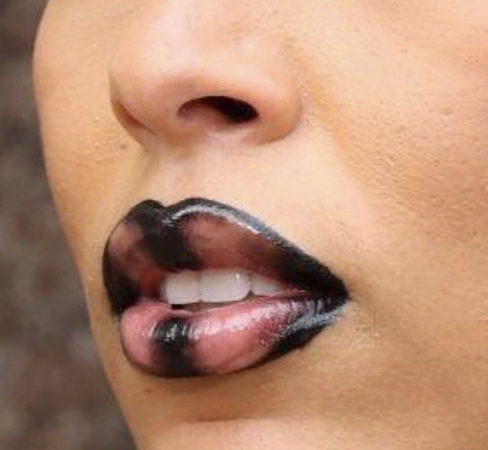 black lip liner on lip black lipstick makeup