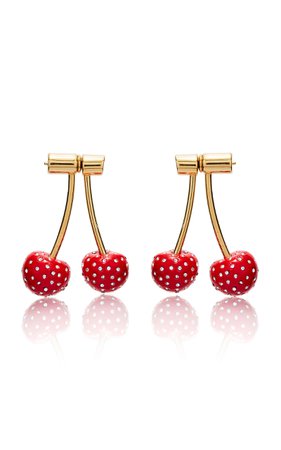 Baby Cherry Brass Earrings By Oscar De La Renta | Moda Operandi