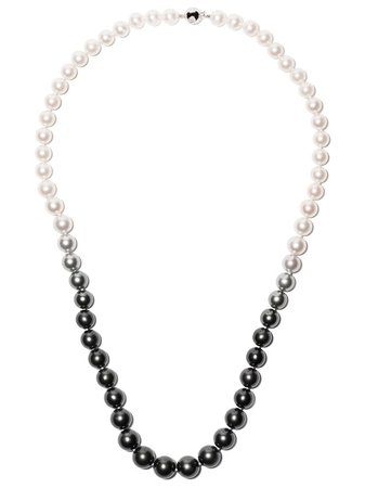 Yoko London 18kt White Gold Ombré Tahitian And Akoya Pearl Necklace - Farfetch