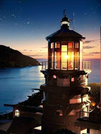 anime beach Lighthouse ⛱️