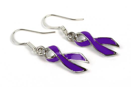 purple ribbon earrings - Google Search