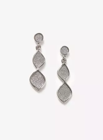 Silver Glitter Curve Earrings | Dorothy Perkins