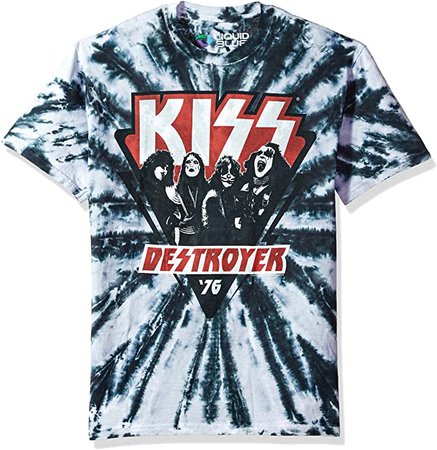 Amazon.com: Liquid Blue Kiss Destroyer 1976 Tie Dye Short Sleeve T-Shirt: Clothing