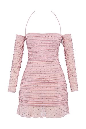 'Estella' Soft Pink Crystallised Dress