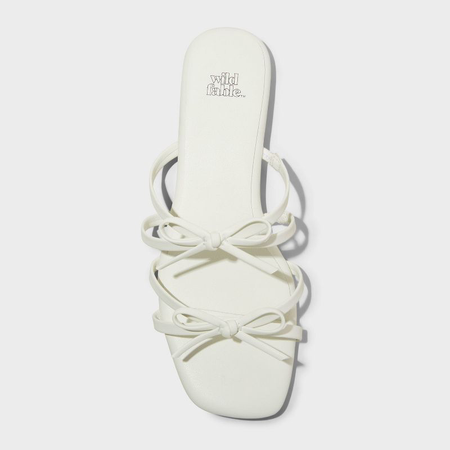 white bow sandals