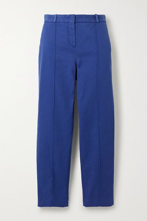 Stretch-cotton Twill Slim-leg Pants - Blue