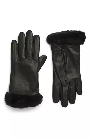 UGG® Genuine Shearling Leather Tech Gloves | Nordstrom