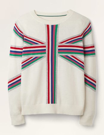 Estella Sweater - Ivory, Stripe Union Jack | Boden US