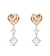 Amazon.com: SWAROVSKI Pierced Earrings with Floating Round Crystals on a Rose-Gold Tone Finish Setting with a Cage Design, Part of the Swarovski Sparkling Dance Collection : Clothing, Shoes & Jewelry