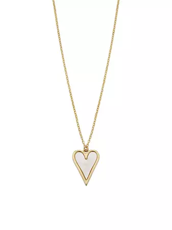 Shop Oradina 14K Yellow Gold Mother of Pearl My Heart Pendant Necklace | Saks Fifth Avenue