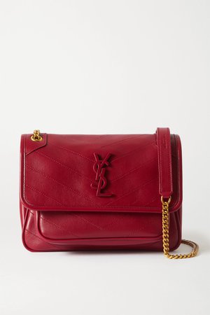 Red Niki Baby mini quilted leather shoulder bag | SAINT LAURENT | NET-A-PORTER