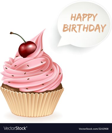 Happy Birthday Cupcake Royalty Free Vector Image