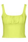 Gathered Square Neck Cami Top | boohoo yellow