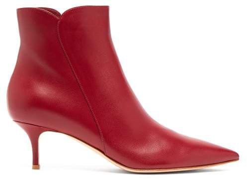 Levy 55 Leather Ankle Boots - Womens - Burgundy