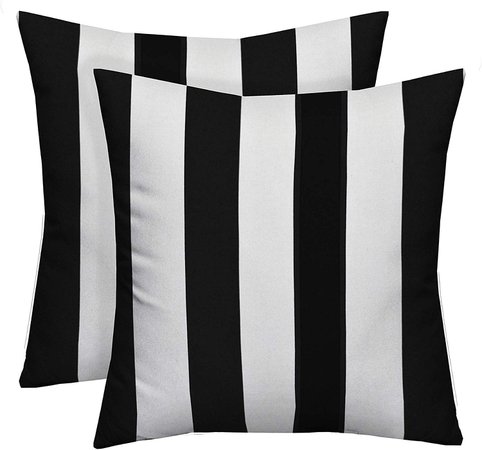 black & white striped pillows