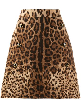 Dolce & Gabbana Leopard Print A-line Skirt - Farfetch