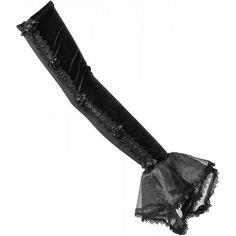 Gothic opera gloves made from black velvet with flowing sheer endings
