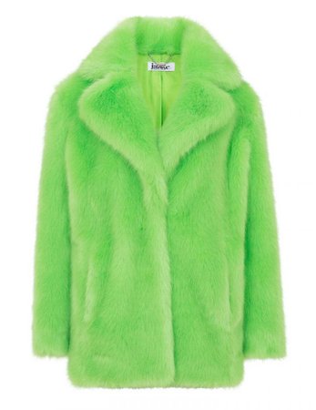 HEATHER - Lime green faux fur coat | faux fur jacket - Jakke | Green fur coat, Fur coat, Green faux fur coat