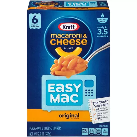 Kraft Easy Mac Original Macaroni & Cheese Dinner 6pk : Target