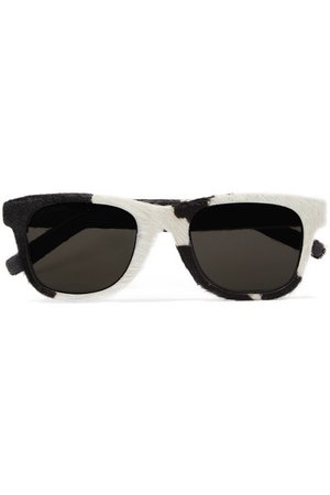Saint Laurent | Classic 51 D-frame pony hair sunglasses | NET-A-PORTER.COM