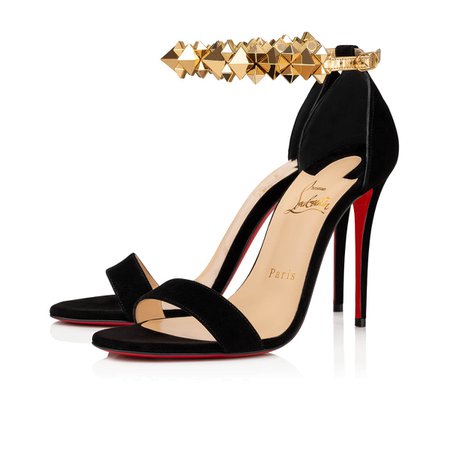 PLANETAVA 100 BLACK/GOLD VEAU VELOURS - Women Shoes - Christian Louboutin