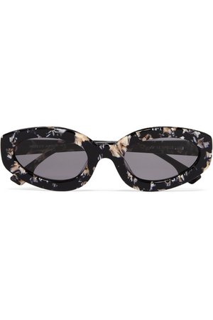 Le Specs | Meteor Amour oval-frame floral-print acetate sunglasses | NET-A-PORTER.COM