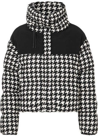 Embroidered Quilted Shell Down Jacket - Black