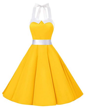 Amazon.com: Dressystar Vintage Polka Dot Retro Cocktail Prom Dresses 50's 60's Rockabilly Bandage: Clothing