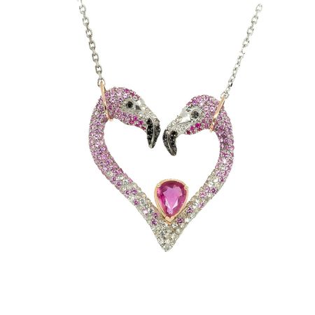Flamingo Heart Necklace | Taru Jewelry | Wolf & Badger